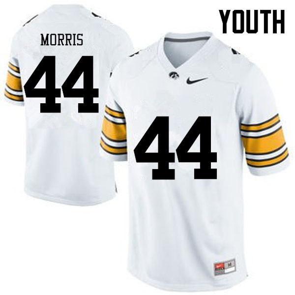 Youth Iowa Hawkeyes #44 James Morris College Football Jerseys-White - Click Image to Close